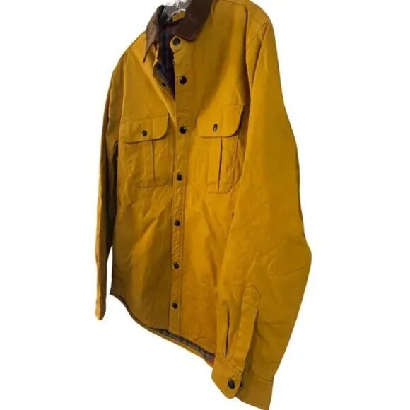 J.Crew British Millerain Mustard Brown Military Waxed Cotton Jacket Men’s Size M - Picture 4 of 8